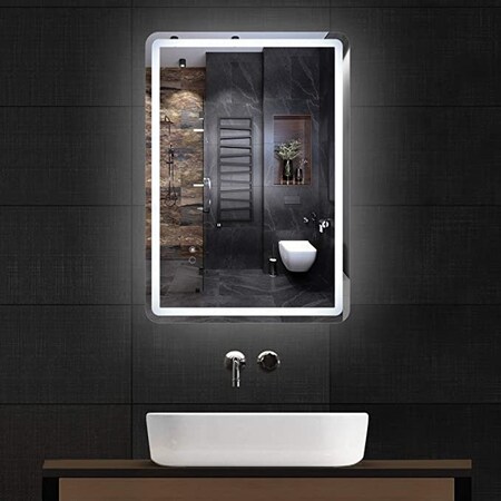 Ipower LED Lighted Bathroom Vanity Mirror , Wall Mounted, 37.4 L, 29.53 W, 3.9 H FNMIRRORLED36X28